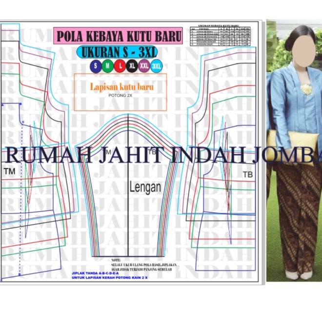 Pola Kebaya Kutu Baru Dewasa Pola Baju Wanita