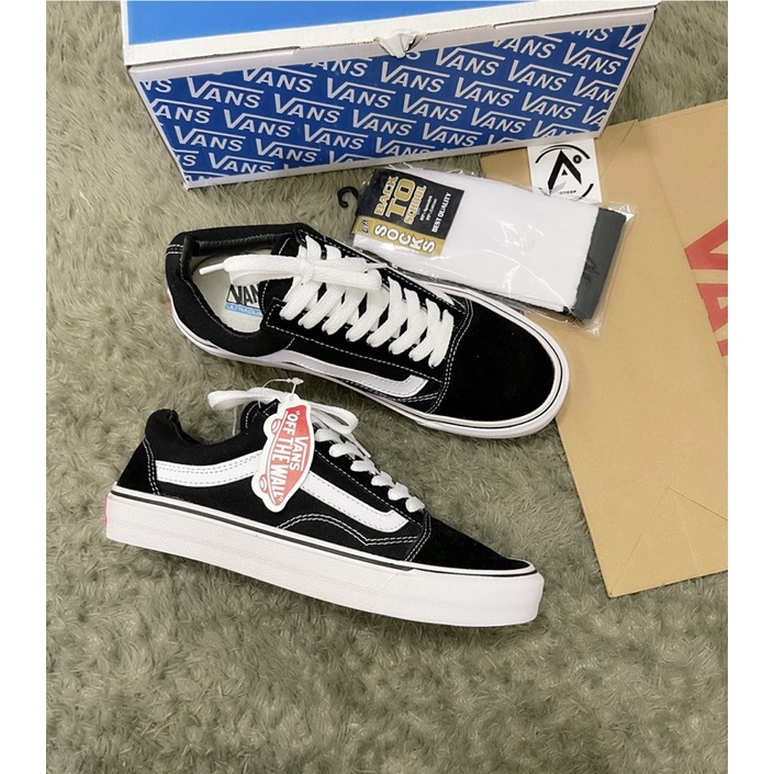 SEPATU VANS OLDSCHOOL BLACK WHITE DT PREMIUM