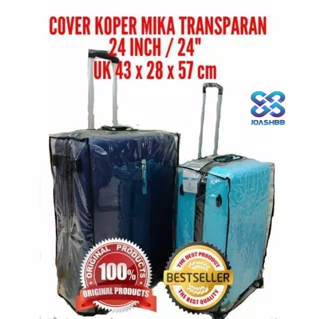 24&quot; Sarung Pelindung Koper Plastik Mika Transparant ukuran 24in - Hitam