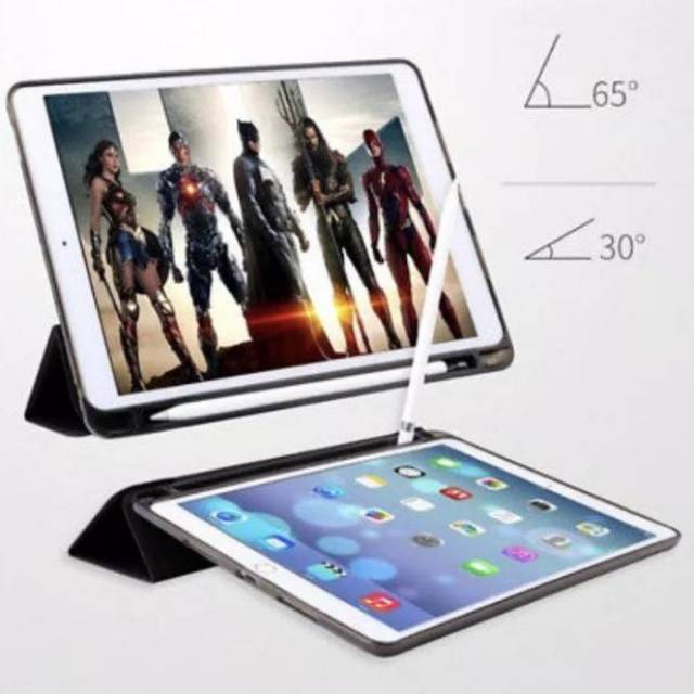 Smart cover apple pencil stylus holder new ipad 5 6 9.7 flip case casing