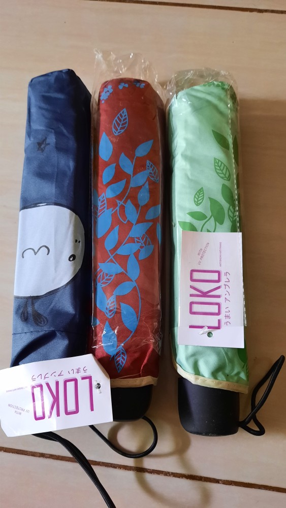 Payung Lipat 3/ Payung Mini/ Payung Anti Uv/ Payung Motif Hello - 8609