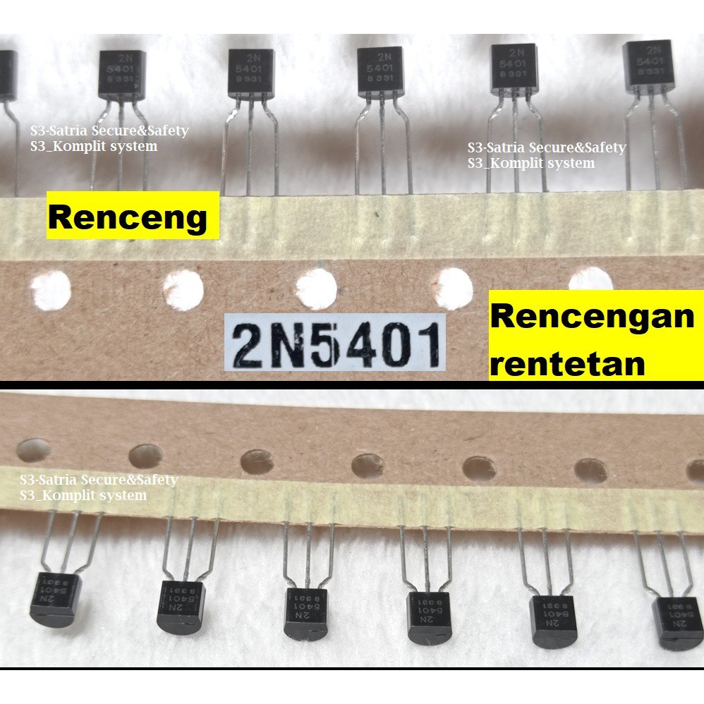 Renceng kertas 2n5401 transistor 2n 5401 rentetan rol cakep 2 N
