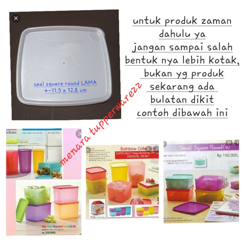 Premium (Mount) Tupperware Seal tutup Square Round versi Lama