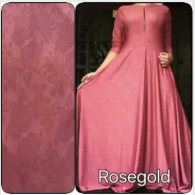 Gamis Jersey embos rose gold
