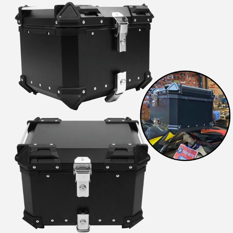Top Box Motor Aluminium Kotak Box Top Case Lock TopBox Pannier 45Liter Box Motor