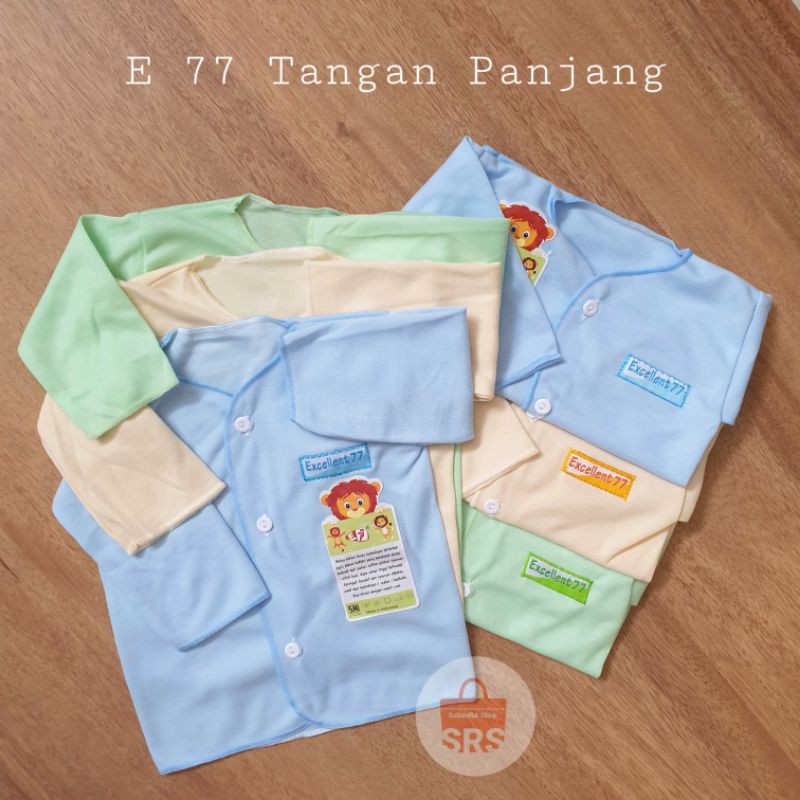 (6 Pcs) Baju Bayi SNI Kemeja Bayi Newborn 0-6 Bulan Excellent 77 | TISUKA | E77 | Lengan Panjang | Pendek | Buntung