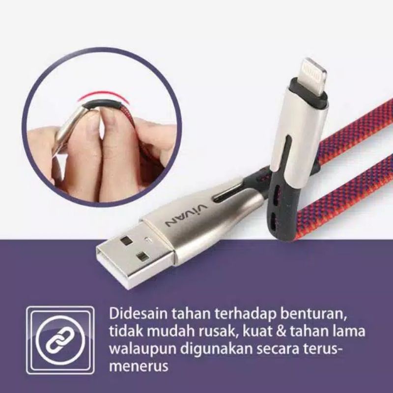 kabel data usb vivan btk-l for iphone preemium quality kabel 1meter