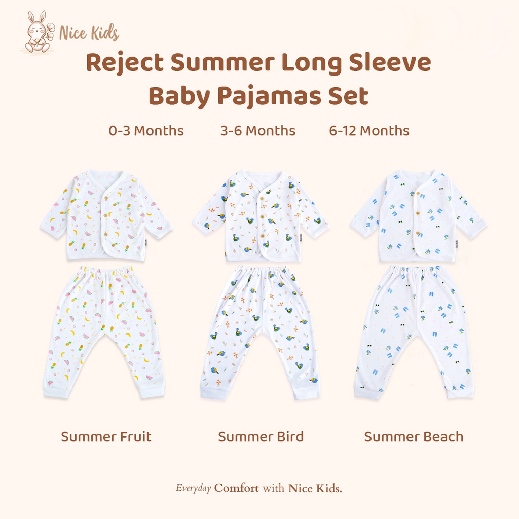 [Reject Sale] Defect Printed Baby Pajamas Set (piyama bayi)