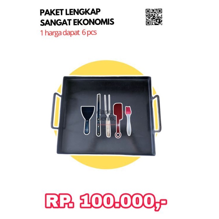 (PAKET 2) Wajan Roti Bakar / Paket Wajan Burger / Wajan Kebab / Pembakaran Roti Bakar / Toast Pan / 