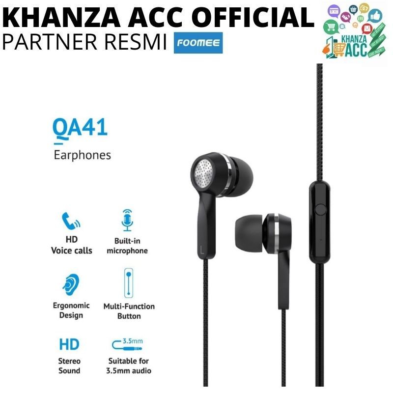 KHANZAACC Headset Foomee QA41 Wired earphone in-ear electroplating piece