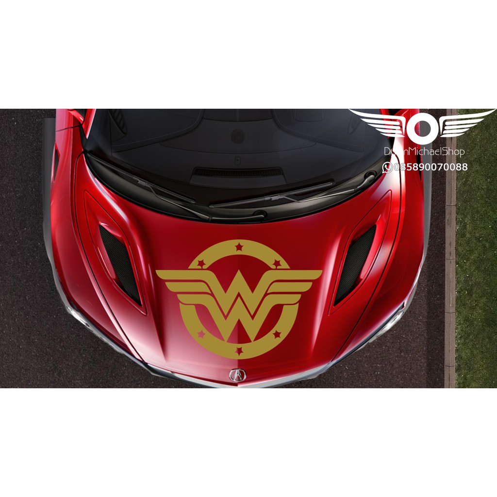 Stiker mobil Logo Wonder Woman 50cm sticker kap mesin body keren