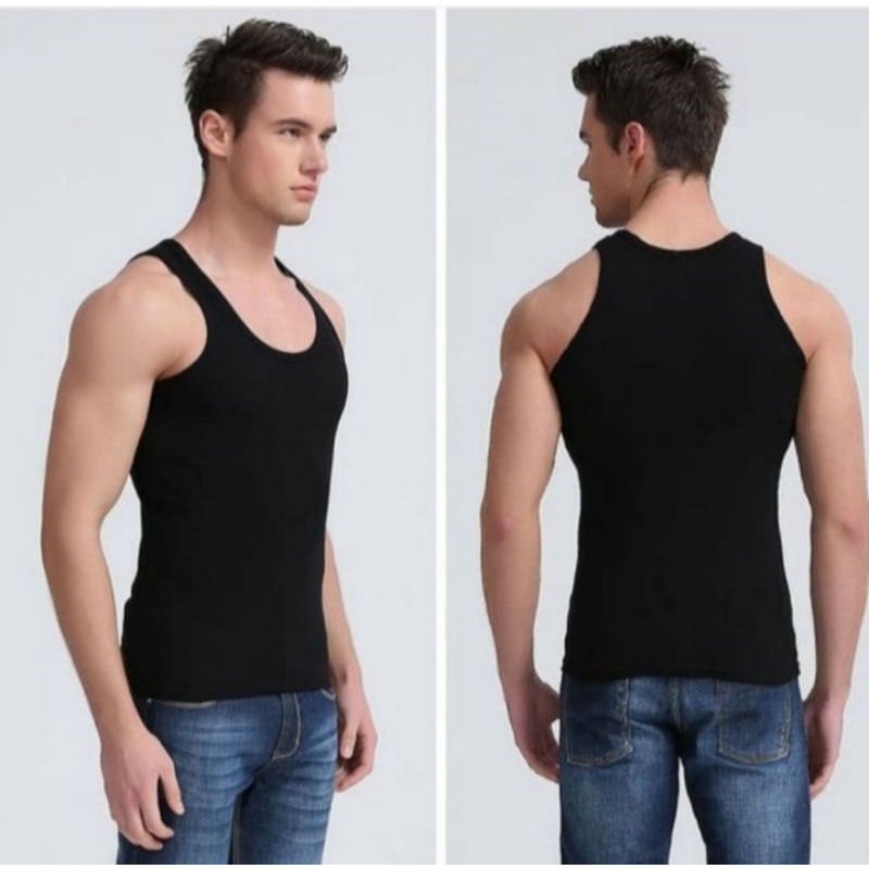 Kaos dalam pria dewasa singlet hitam