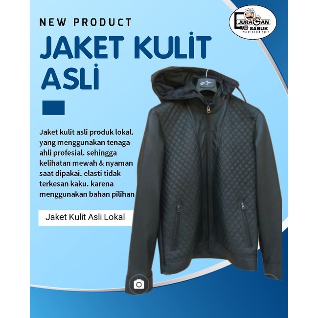 Jaket Kulit Asli Produk Lokal Original Garut Leather Jacket Kupluk  JS08