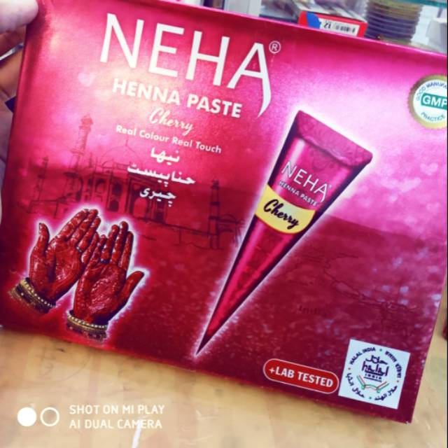 Henna NEHA Cherry/ Hena Chery Blossom/ Cat Hias Kuku Tangan Kaki/NEHA Cherry Henna Golecha