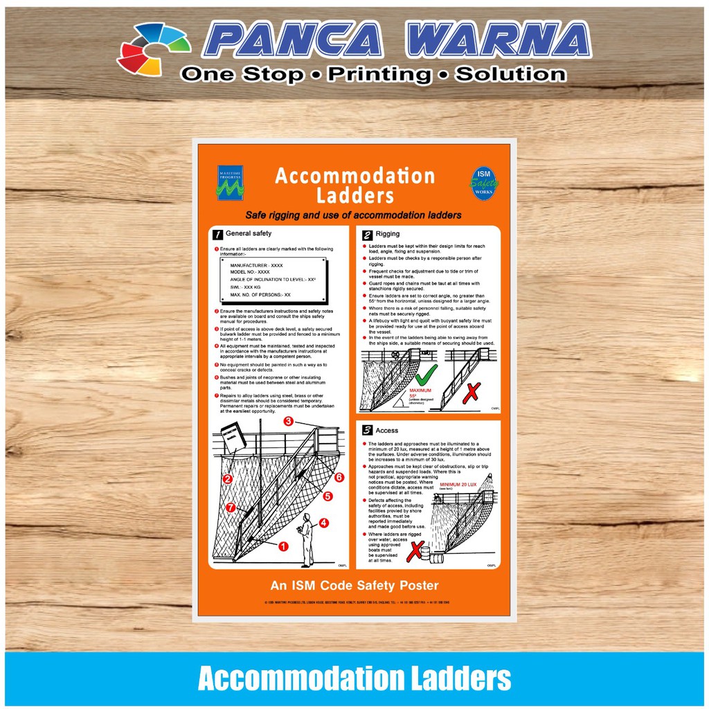 

Stiker Kapal Safety Sign Accomodation Ladders ISM Code Perkapalan