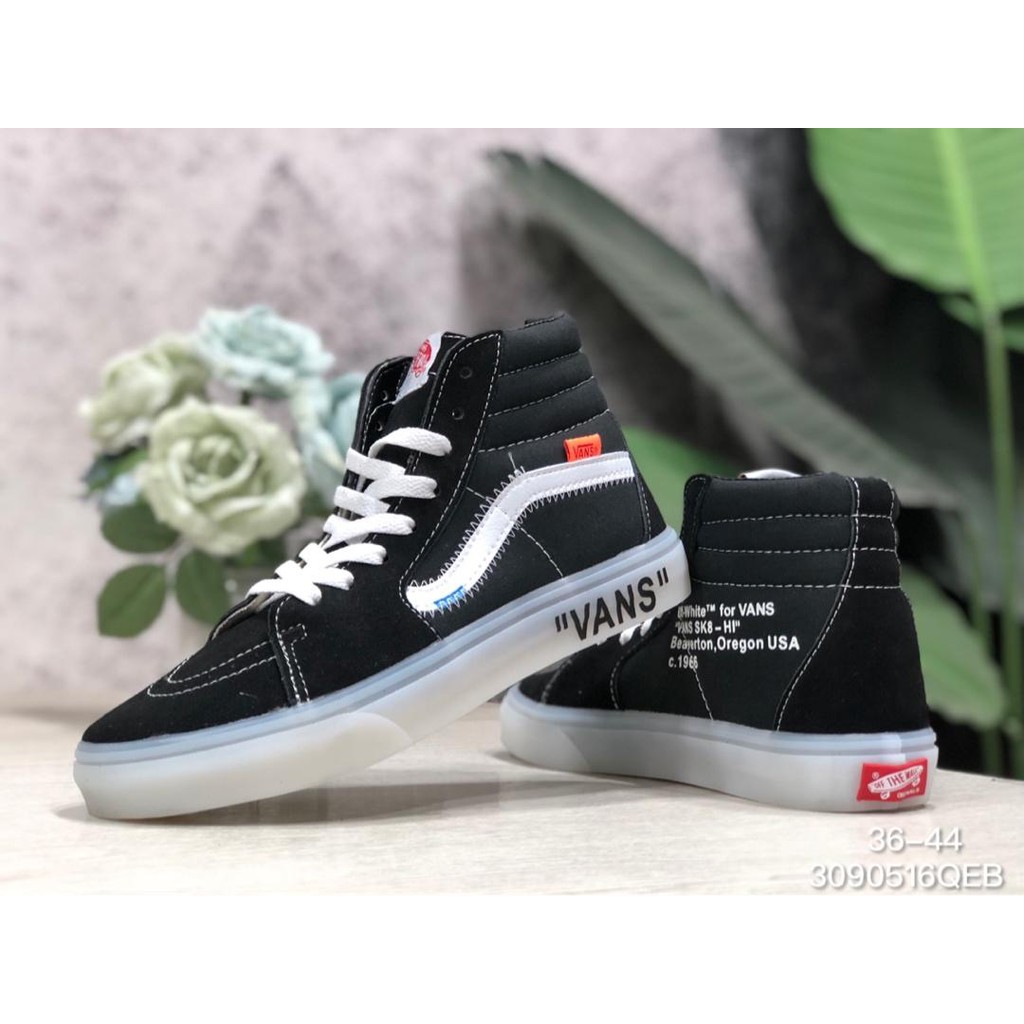 Sepatu Sneakers Desain Vans Sk8-Hi Reissue x Off White High Top | Shopee Indonesia