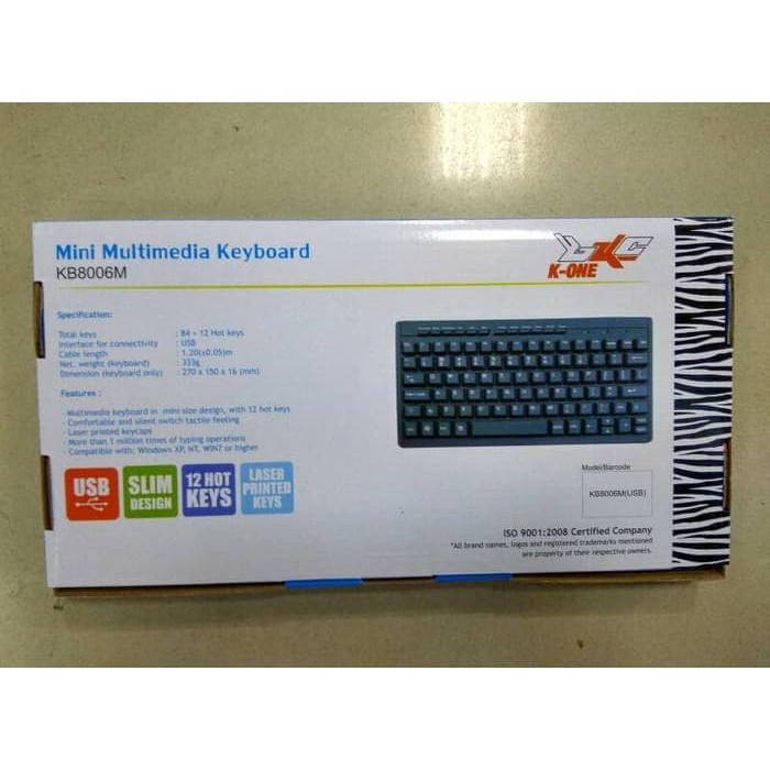 KEYBOARD MINI MULTIMEDIA k-one usb