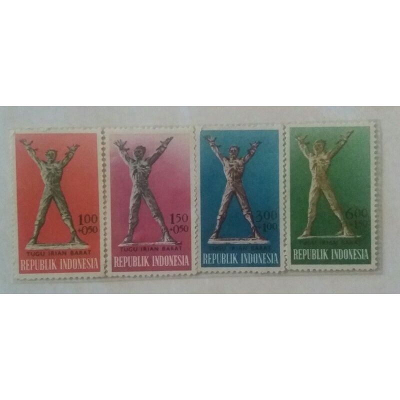 Perangko Tugu Irian Barat Tahun 1963 Set Lengkap 4pcs Mint