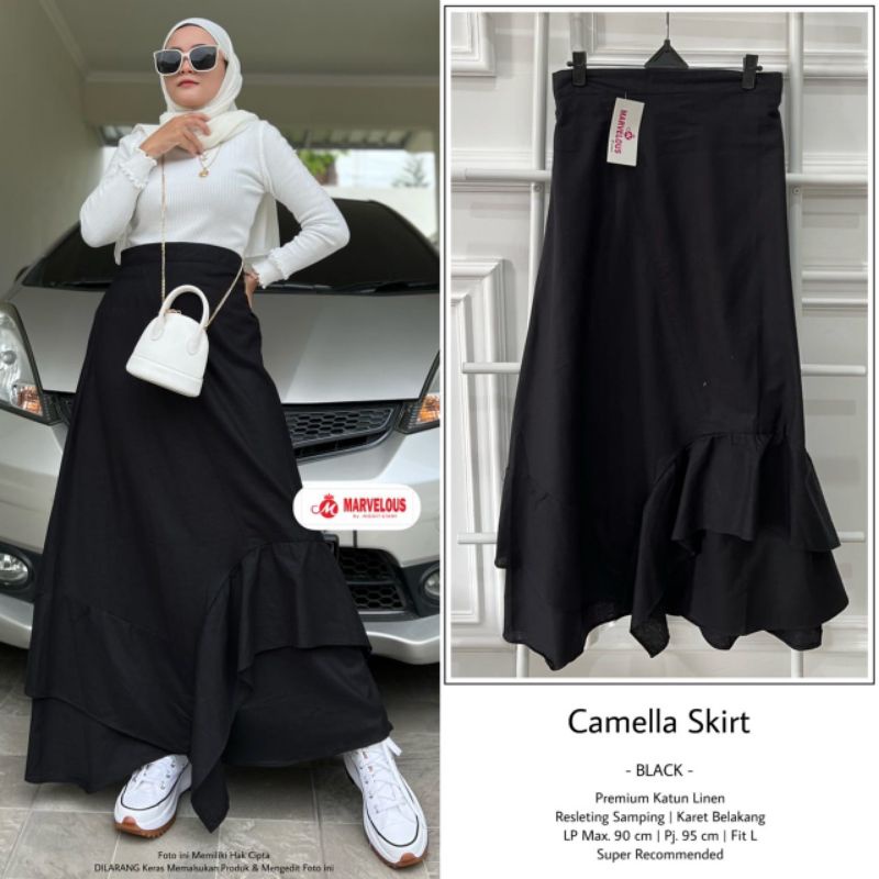 CAMELLA SKIRT BY MARVELOUS // ROK MUSLIMAH // Rok Skirt linen