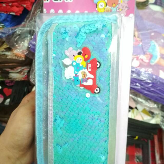 

Tempat Pensil SeQuin BT21 Usap 2 Resleting