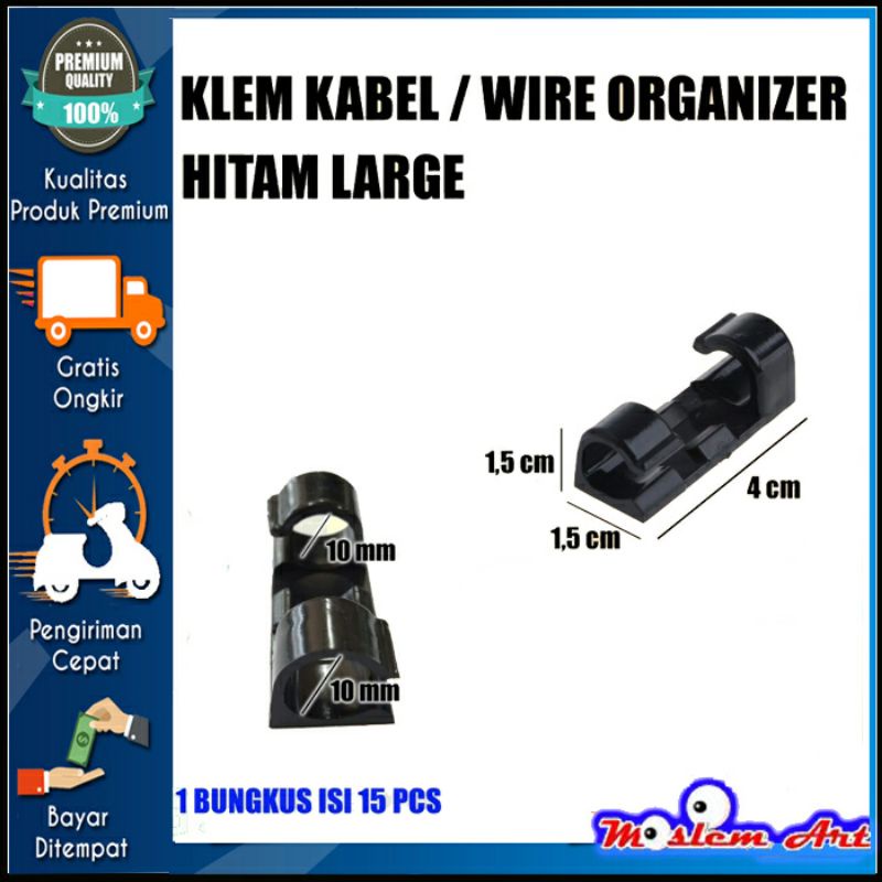 

Klem Kabel Besar Tempel 3M - Klip Hitam