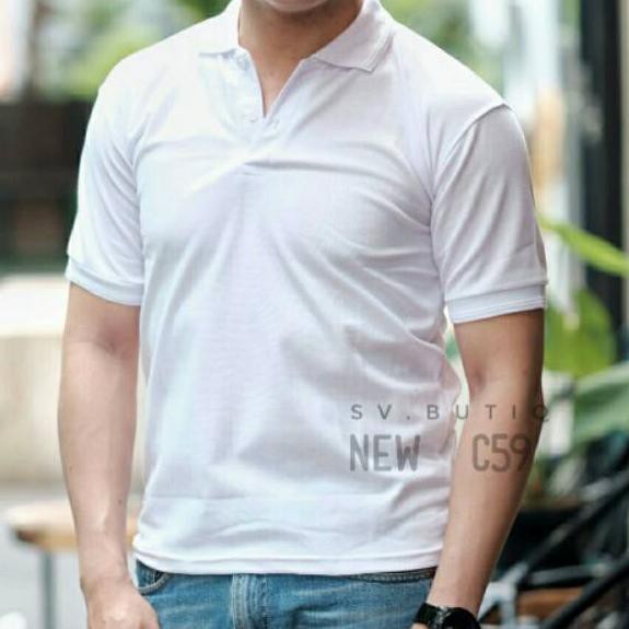 ➵ POLO SHIRT warna PUTIH POLOS ♀