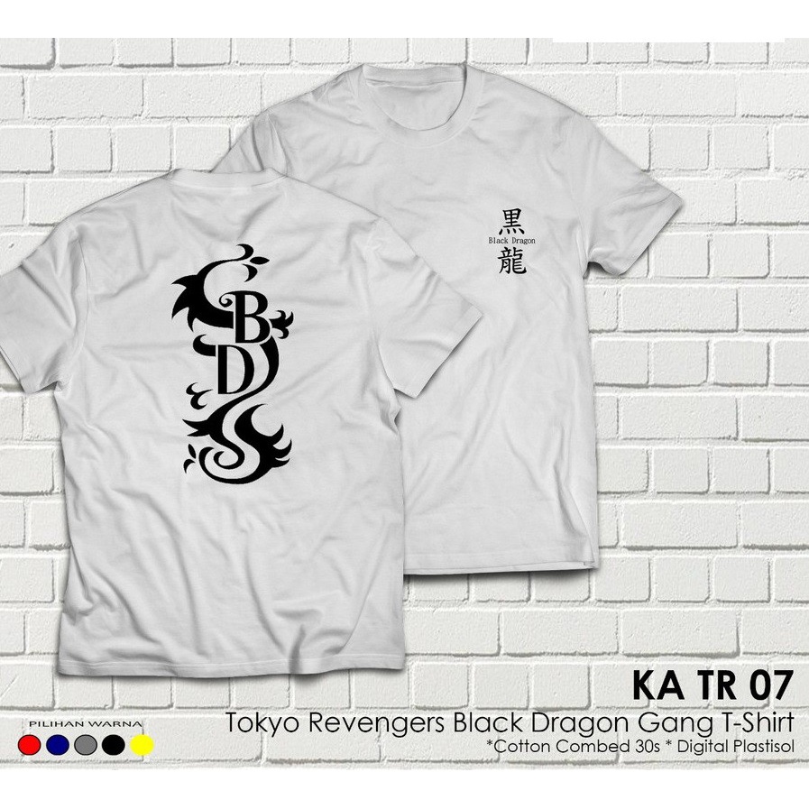 Kaos Black Dragon Tokyo Revenger Anime Tshirt Putih KA TR 07 - L
