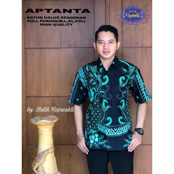 APTANTA PENDEK KEMEJA BATIK PRIA SOLO LENGAN PENDEK KATUN HALUS FULL FURING PREMIUM ATASAN MODERN BA