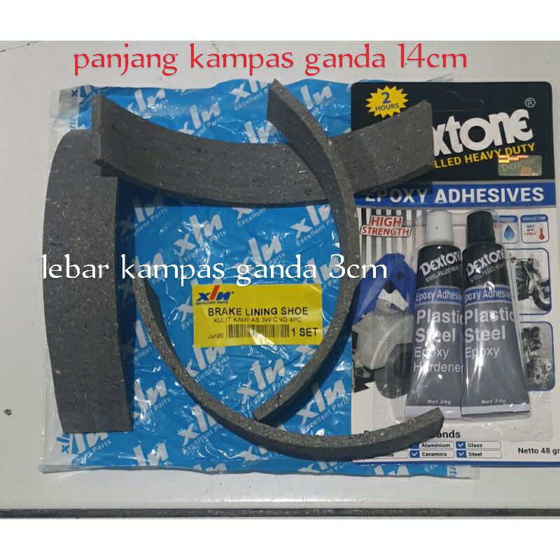 

Bahan kampas ganda matic set 4 pcs+lem campur DEXTONE 48 GRAM