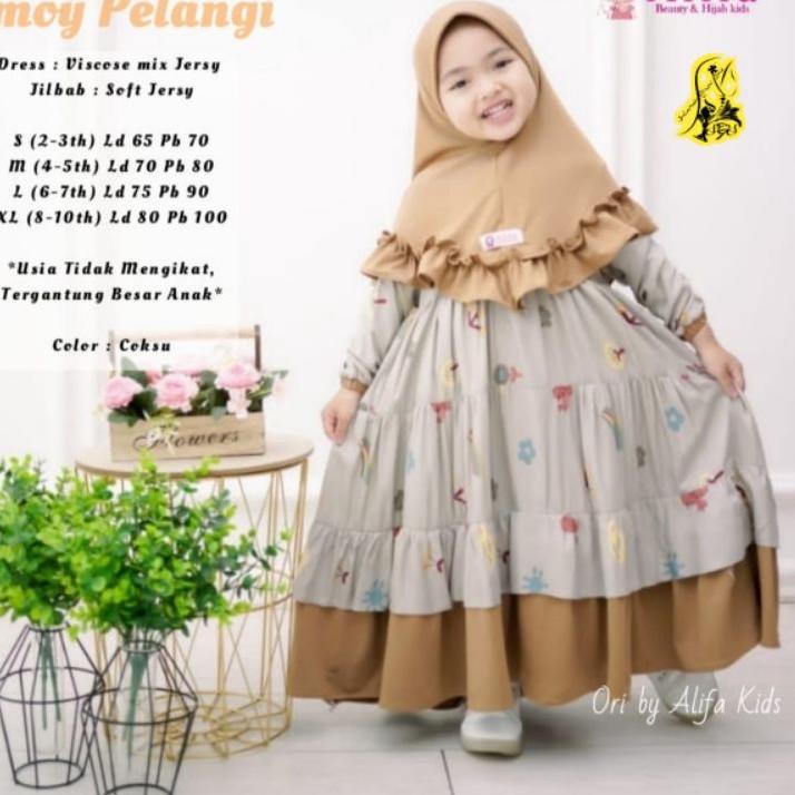gamis anak terbaru 2022 cimoy kids | gamis anak 2 3 4 5 6 7 8 9 10 tahun | bahan adem plus jilbab or