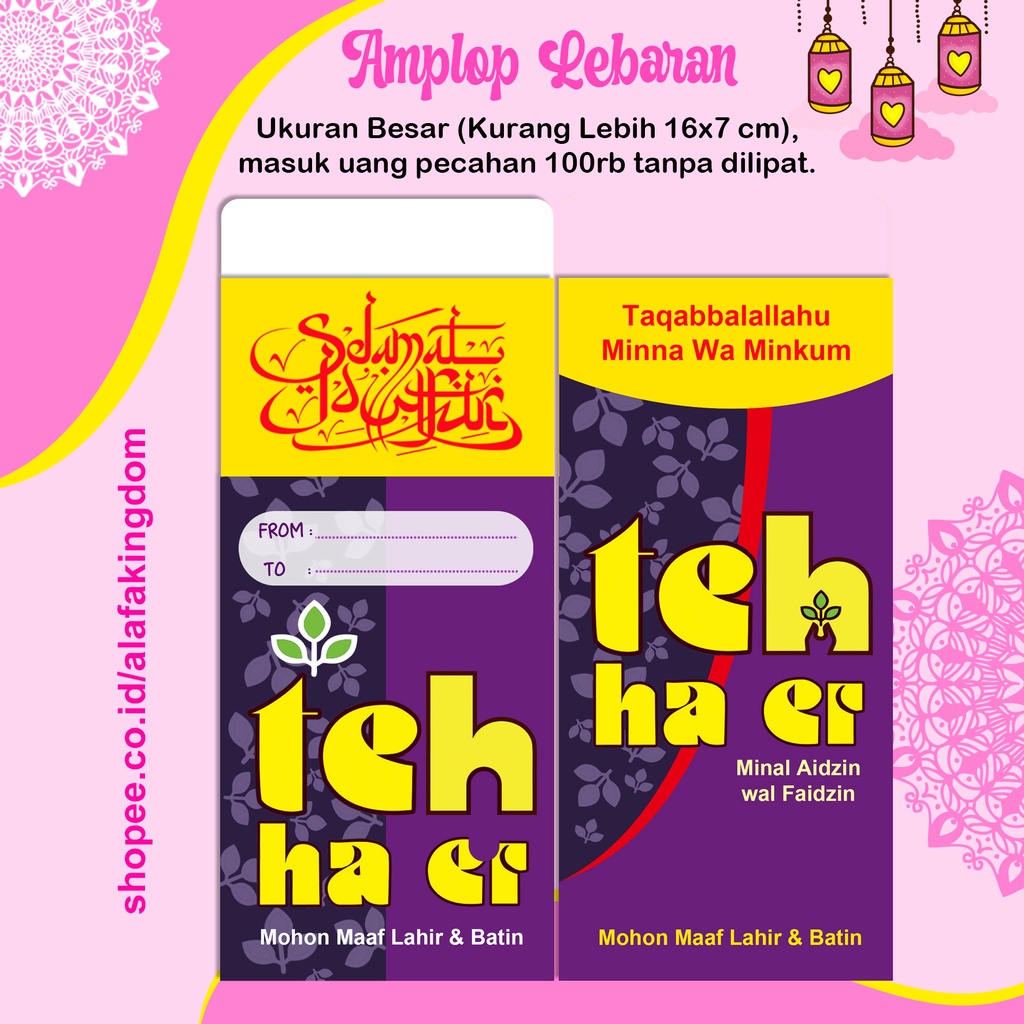 

Alafakingdom Angpau Lebaran Besar Teh Kotak / Angpau Jajanan / Angpau Lebaran Idul Fitri / Angpau Custom