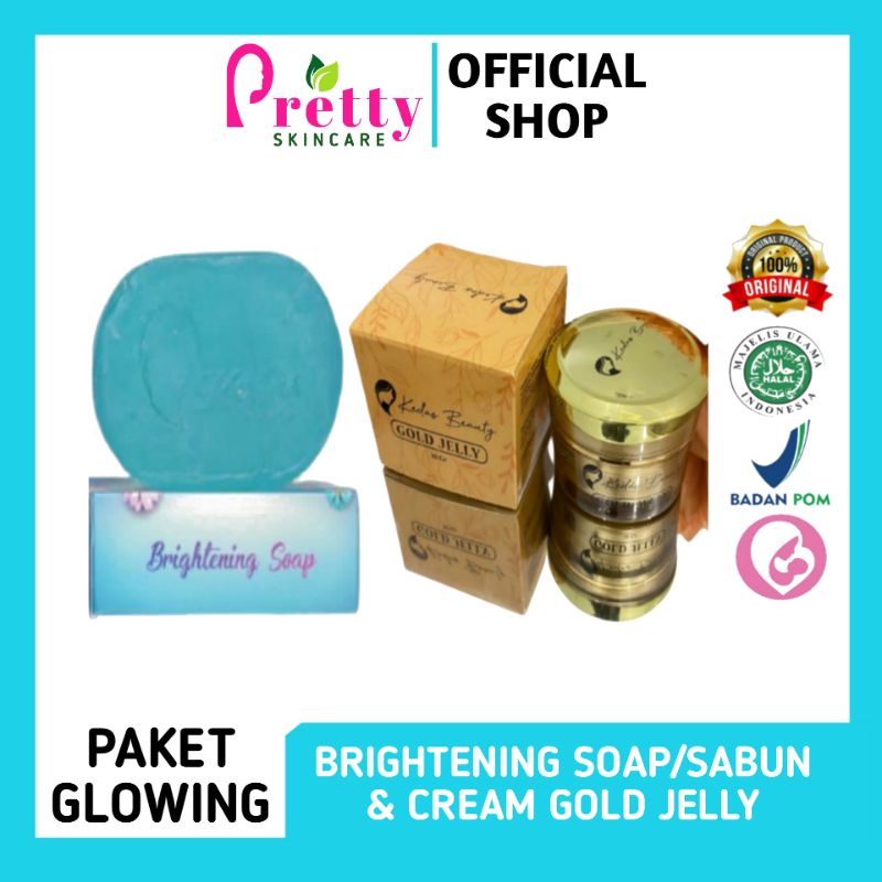 KEDAS BEAUTY PAKET GLOWING ORIGINAL BPOM | BRIGHTENING SOAP | GOLD JELLY | SABUN PEMUTIH | | DAY & N