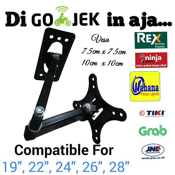 Bracket Legan 4 arah maju mundur 10 Inch - 26 Inch ori