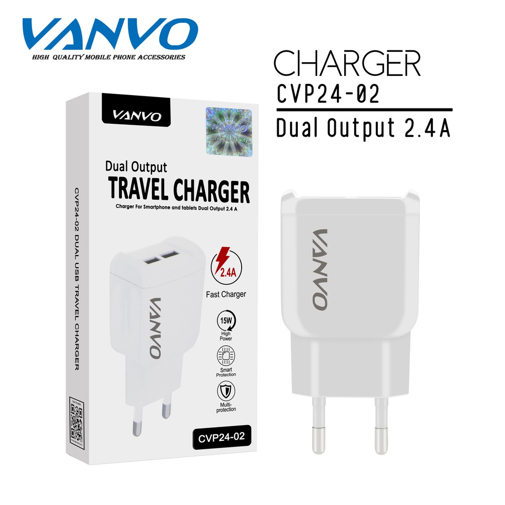 Vanvo Travel Charger CVP24-02 Dual Output