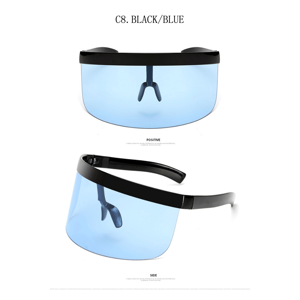 Kacamata Hitam Oversized Lensa Bening Bentuk Kotak Untuk Wanita One Piece