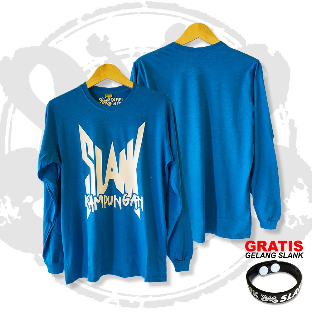 KAMPUNGAN - LENGAN PANJANG - BIRU TURKISH - BAJU SLANK - KAOS SLANK - TAMPIASIH STORE