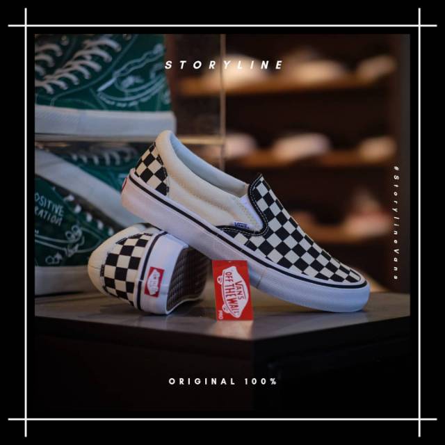 Vans Slip On Pro Checkerboard Black White