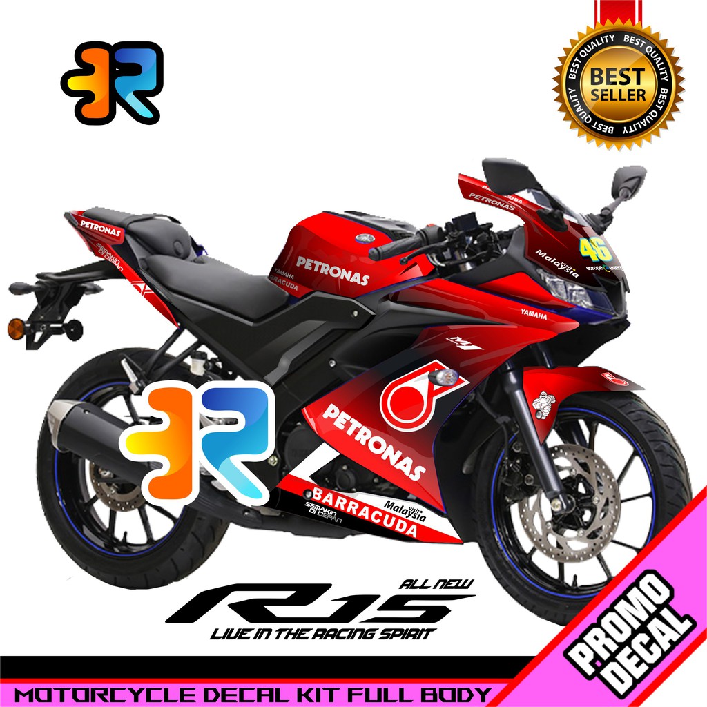Decal Sticker Motor R15 V3 Desain Petronas VR46 Full Body