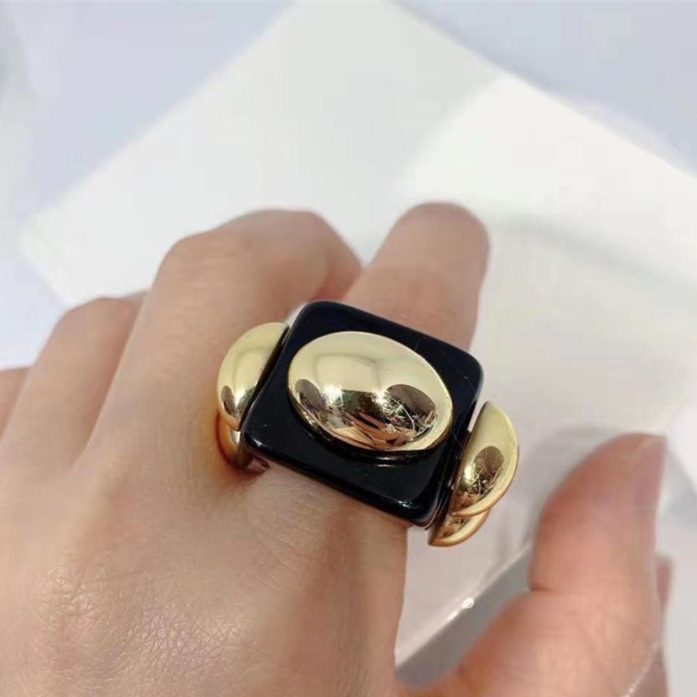 Nickolas1 Cincin Jari Keren Retro Hati Wanita Tidak Teratur Akrilik Geometris