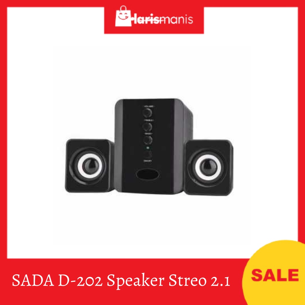 Taffware SADA D-202 Speaker Stereo 2.1 with Subwoofer &amp; USB Power Speaker Spiker Bluetooth Full Bass Stereo Speaker Bluetooth Bass Speaker Bluetooth Karaoke Speaker Aktif Speaker Komputer Speaker Woofer Speaker USB Spiker Bluetooth Super Bass Musik