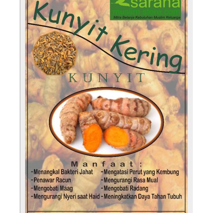 

Kunyit Kunir Kuning Kering 250gr Asli Banyak Manfaat