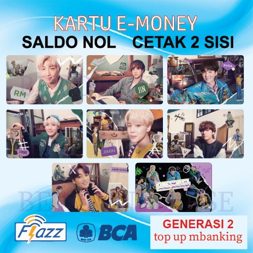 Kartu Flazz BCA gen 2 BTS VERSI DECO KIT Kartu Flazz bisa NFC Limited RM JIN SUGA JHOPE JIMIN V TAEH