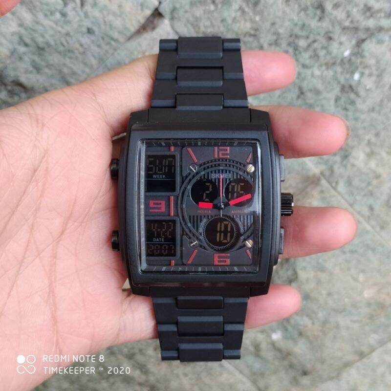 RANTAI MIKA [Bisa COD] Jam Tangan SKMEI 1274 Full Black Original Anti Air/JAM tangan digital terbaru, elegan dan terlaris