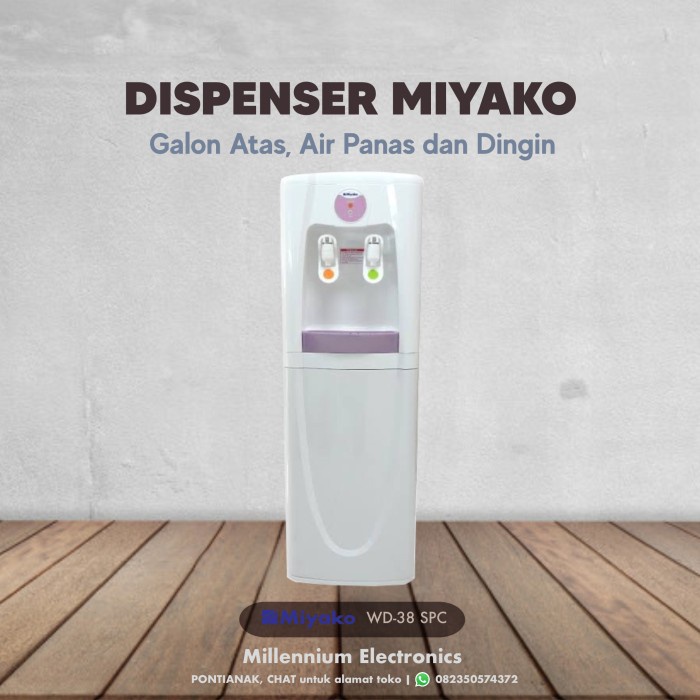 DISPENSER MIYAKO TINGGI GALON ATAS WD 38 SPC ORIGINAL MIYAKO