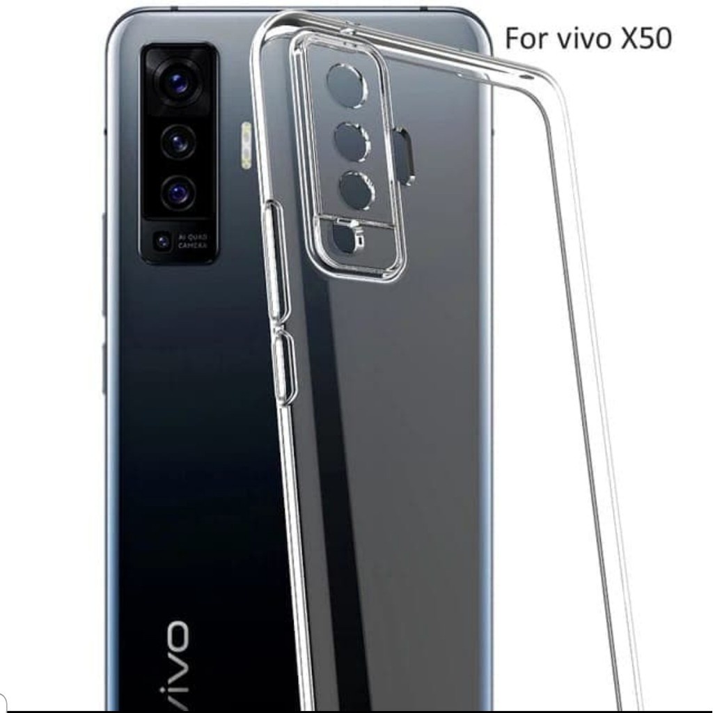 Case Vivo X50 Casing Clear HD KETEBALAN 2MM BENING TRANSPARAN TPU Premium Softcase