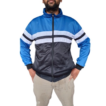 Jaket Casual Tracktop Biru Hitam