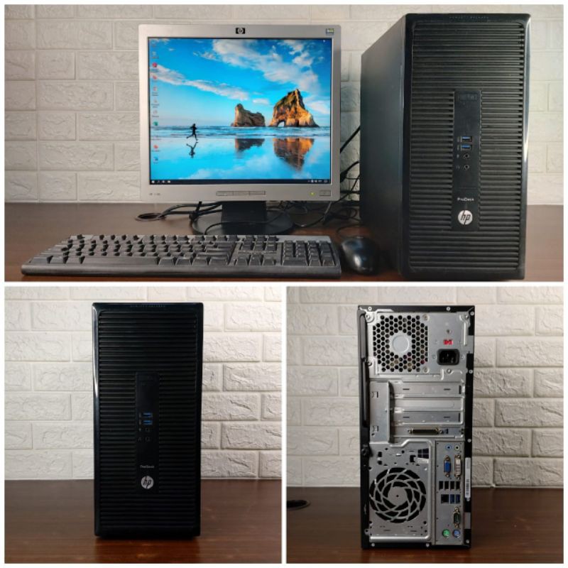 Paketan PC HP Prodesk 490 G2 MT Core i3 Ram 4 GB DDR 3 HDD 500 GB Lcd 17in Wide Second Berkualitas