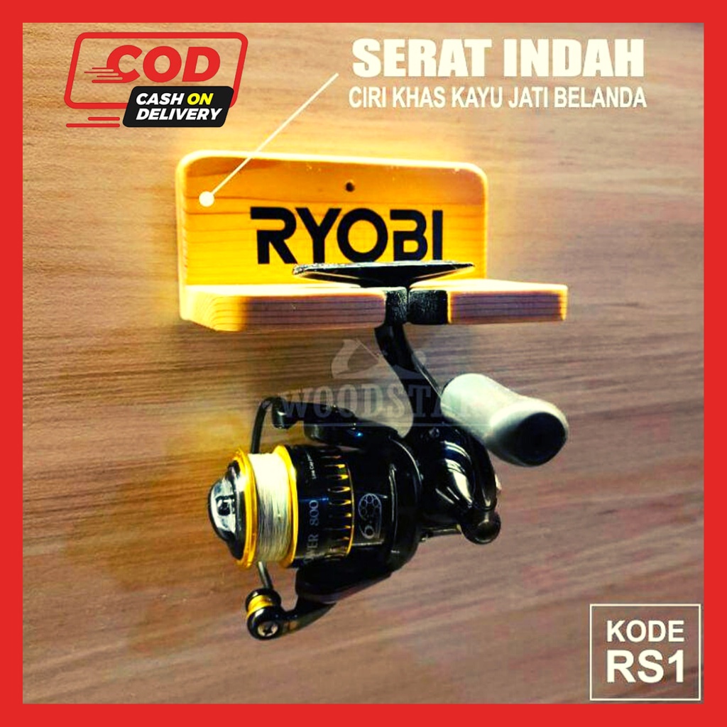 Gantungan Rel Pancing Tempat REEL SPINNING Tempel Dinding Rak Rill Pancing  / Gantungan Reel Pancing