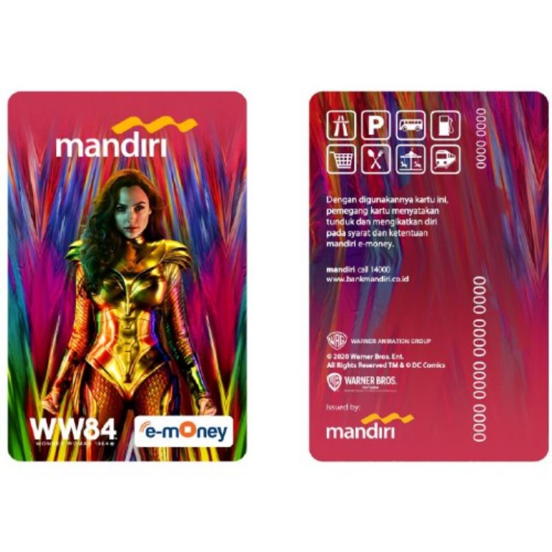 Mandiri eMoney Wonder Woman /Wonderwoman 84 - Gold Armor (Red) ORI /Like eTOLL Tapcash Flazz or Brizzi