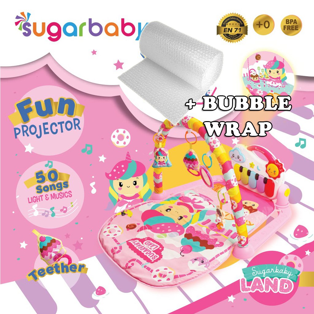MAINAN BAYI 3 BULAN 6 BULAN BABY PLAYMAT PLYGYM MAINAN EDUKUKASI ANAK BAYI RZ13-Sugar Land+BubleWrap